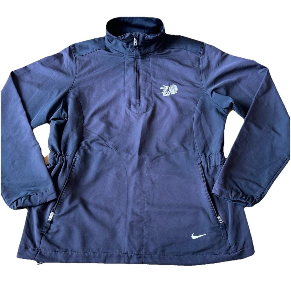 VTG Nike golf black Windbreaker Jacket womens M WITCH embroidered cinch waist